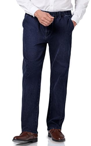 Stylish and Comfortable Elastic Waist Jeans for Men — Dark Washed