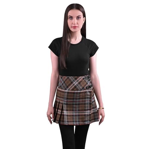 Highland Redstone Women's Plaid Mini Kilt Skirt in Traditional Touch — Scottish National Weathered