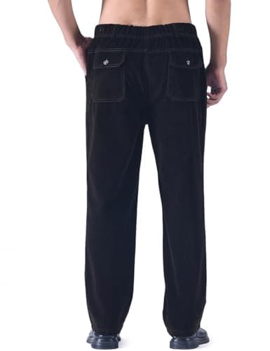 Classic-Fit Corduroy Pants for Men with Elastic Waist