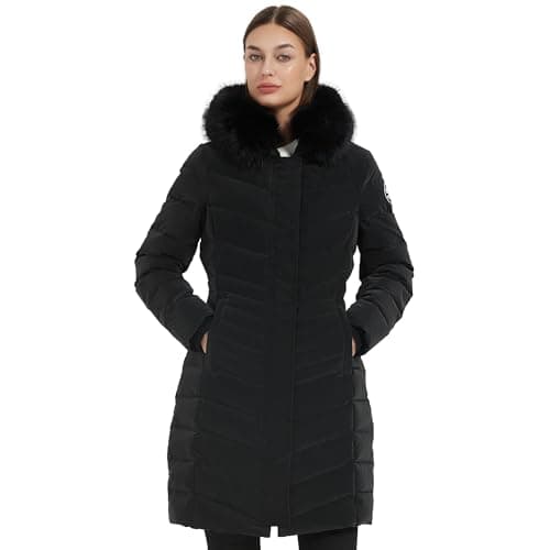 Molemsx Women's Thick Faux Fur Parka Jacket, Warm Hooded Down Alternative XS-XXL