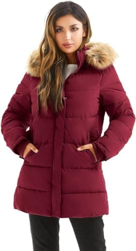 FARVALUE Women's Winter Warm Parka Jacket Puffer Thicken Hooded Coat