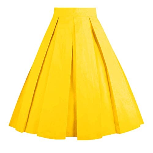 OBBUE Vintage Floral A-line Printed Midi Skirt with Pockets — Z-golden