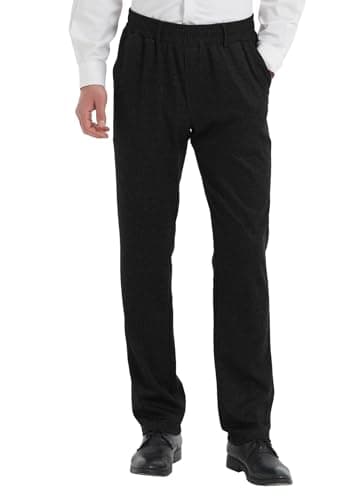 Elastic Waist Jeans for Senior Men with Zipper Fly — Black/Denim