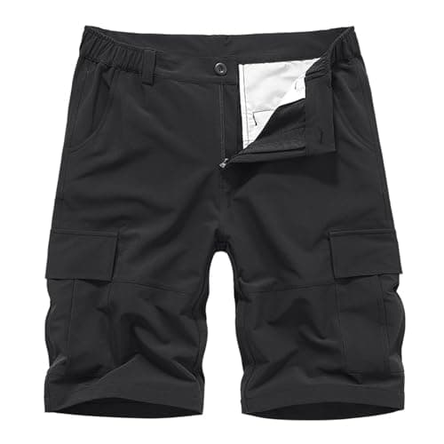 Classic Cargo Shorts for Big and Tall Men — Black