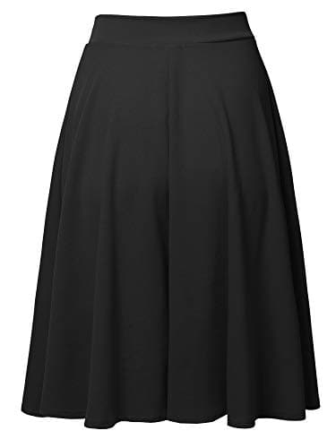 SSOULM Plus Size High Waist Flare Midi Skirt