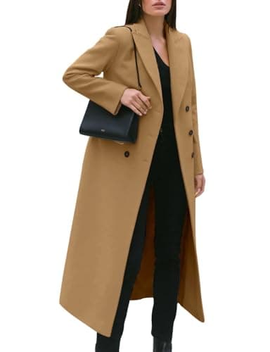 Women's Long Wool Trench Coat — Camel