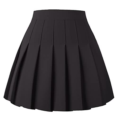 Women's Pleated Mini Skater Skirt - High Waist School Girls Uniform