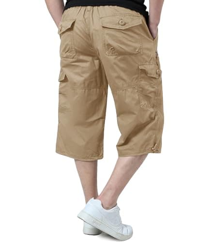 EKLENTSON Men's 3/4 Cargo Shorts with 7 Pockets