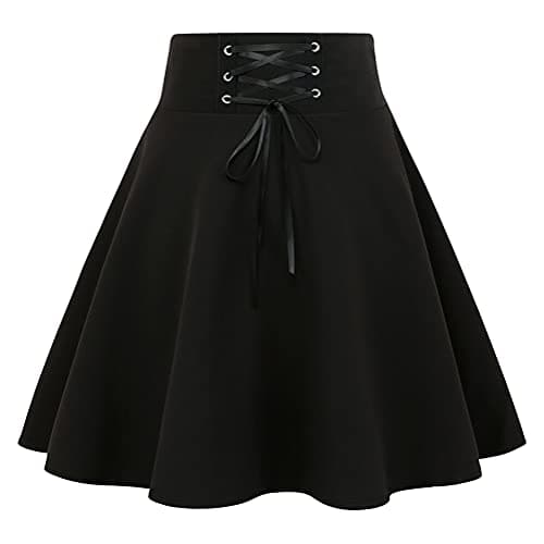 2024 Gothic Plaid Mini Skirts for Women - Short High Waist — A Pure Black