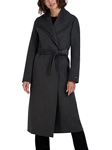 TAHARI Women's Wool Blend Double Face Winter Peacoat — Charcoal
