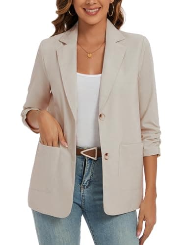 MINTLIMIT Women's Lightweight Cotton Linen Blazer Jackets