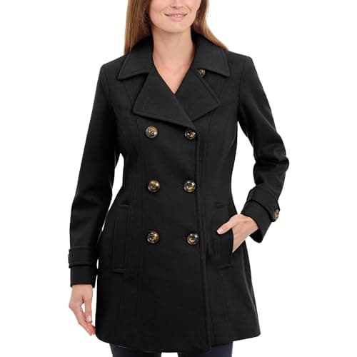 Anne Klein Women's Classic Double Breasted Wool Coat