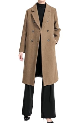 Minibee Women's Warm Wool Trench Coats Mid-Long Overcoat