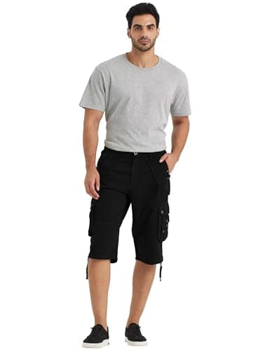 Rejork Mens Cargo Shorts with 8 Pockets Outdoor Casual Hiking