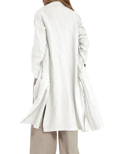 Long Linen Blazer Jacket for Women