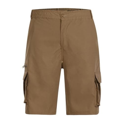 2024 Men's Elastic Waist Cargo Shorts Loose & Multi Pockets