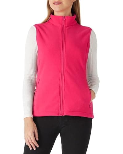 Outdoor Ventures Women's Polar Fleece_zip Vest with Pockets Warm Sleeveless Coat Vest — Bright Rose