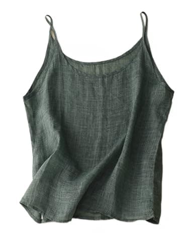 Women's Summer Linen Tank Top — Green