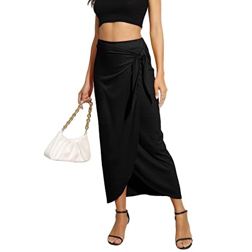 Maxi Skirt High Waist Wrap Pencil Long Skirts for Women