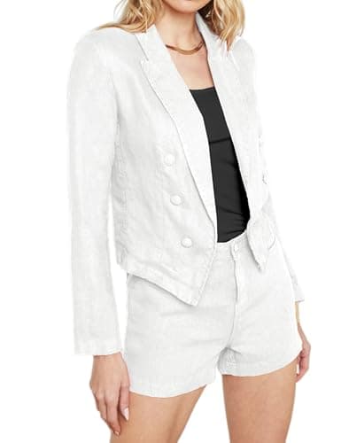 Women's Linen Blazer Casual Lightweight Suit Jacket