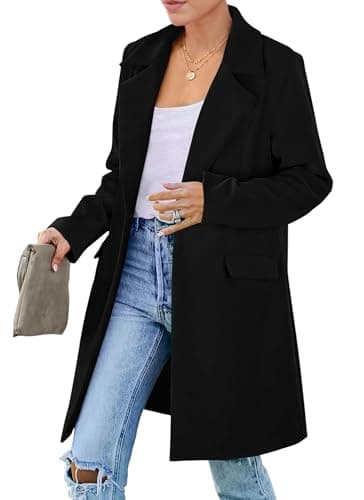 PrettyGarden Women's 2025 Long Sleeve Blazer Jackets Lapel Pockets Casual Work Outerwear