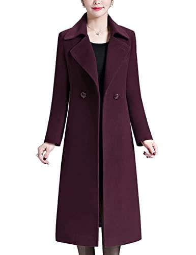 Vintage Double Breasted Long Wool Coats for Women