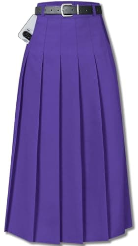 Sangtree Girls A-Line Pleated High Waist Fashion Skirt — Purple