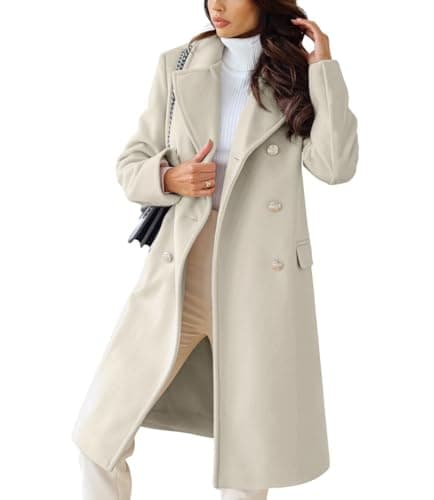Chouyatou Women's Winter Office Long Wool Pea Coat