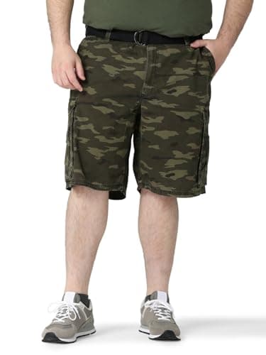Lee Men's Big & Tall Belted Wyoming Cargo Shorts — Combat Camo