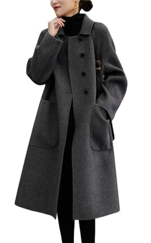 Chouyatou Women's Winter Wool Midi Coat — Grey