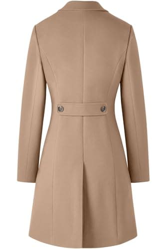 CHICZONE Women's Mid-Length Notch Lapel Double Breasted Wool Coat Winter Overwear