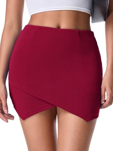 EXLURA Women's Plaid High-Waist Mini Skirt Y2K Fashion — Red