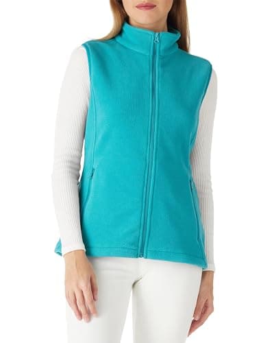 Outdoor Ventures Women's Polar Fleece_zip Vest with Pockets Warm Sleeveless Coat Vest — Aquamarine Blue