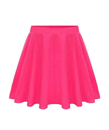 RITERA Plus Size Flared Casual Mini Skater Skirt/Pleated Plaid XL-5XL — A02-255 -Hot Pink
