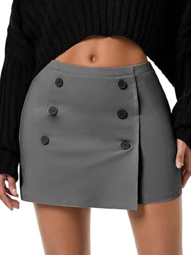 Plaid Bodycon Mini Skirts for Women: Trendy Winter Y2K Fashion — Dark Grey