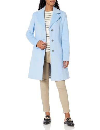 Calvin Klein Women's Classic Cashmere Wool Coat — Classic Pastel Blue