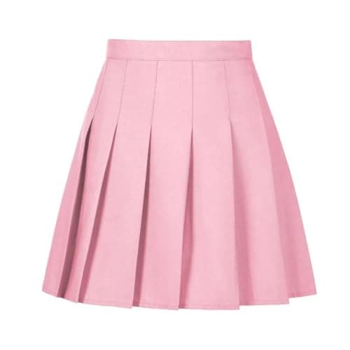 Yewsea High-Waisted Pleated Mini Skirt Skort for Women & Girls — Pink