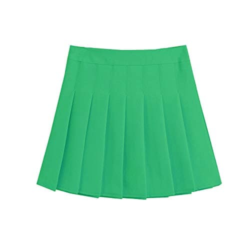 ZHANCHTONG Women's High Waist A-Line Pleated Mini Tennis Skirt — Fruit Green