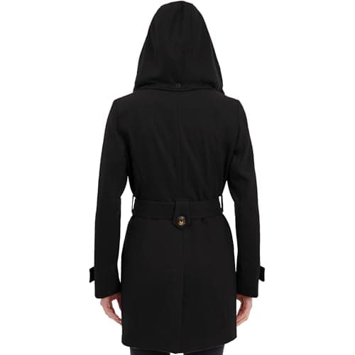 LONDON FOG Women's Thigh-Length Wool Coat with Belt