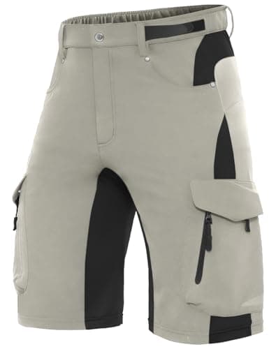 XKTTAC Men's Outdoor Quick Dry Stretchy Shorts with 6 Pockets — Silver