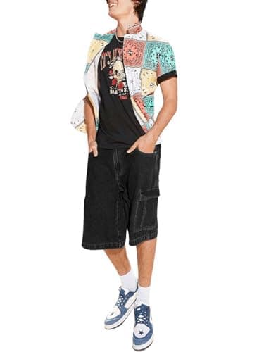 Floerns Men's Baggy Jorts Denim Shorts with Cargo Pockets