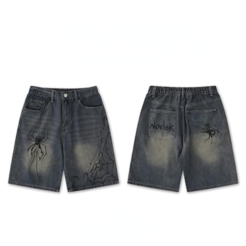 Y2K Jean Jorts Grunge Spider Shorts