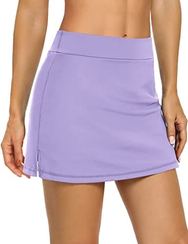 LouKeith Women's Golf Skirts Mini Skorts Summer Workout Shorts with Pockets — Purple