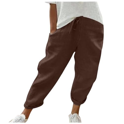 Cotton Linen Bermuda Shorts Elastic Waist Cargo Shorts — 024