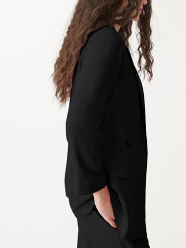 IDEALSANXUN Lightweight Oversized Linen Blazer Suit Jacket