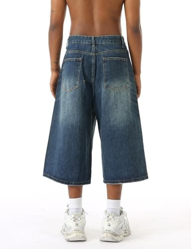 EMMIOL Mens Summer Baggy Jean Shorts with Pockets