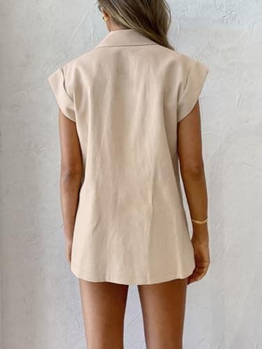 IDEALSANXUN Linen Vest for Women - Spring & Summer Sleeveless Blazer Jackets