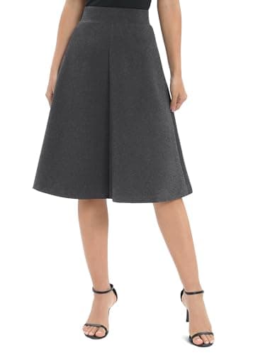 Urban CoCo Women's Elastic Flare Midi Skirt