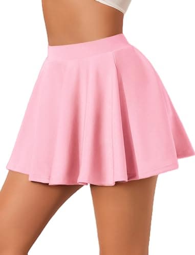 Avidlove Plaid High Waist A-Line Mini Skirt for Schoolgirl — Pink