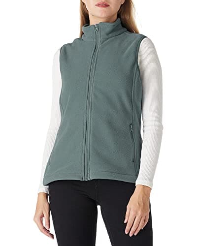 Outdoor Ventures Women's Polar Fleece_zip Vest with Pockets Warm Sleeveless Coat Vest — Green Gray